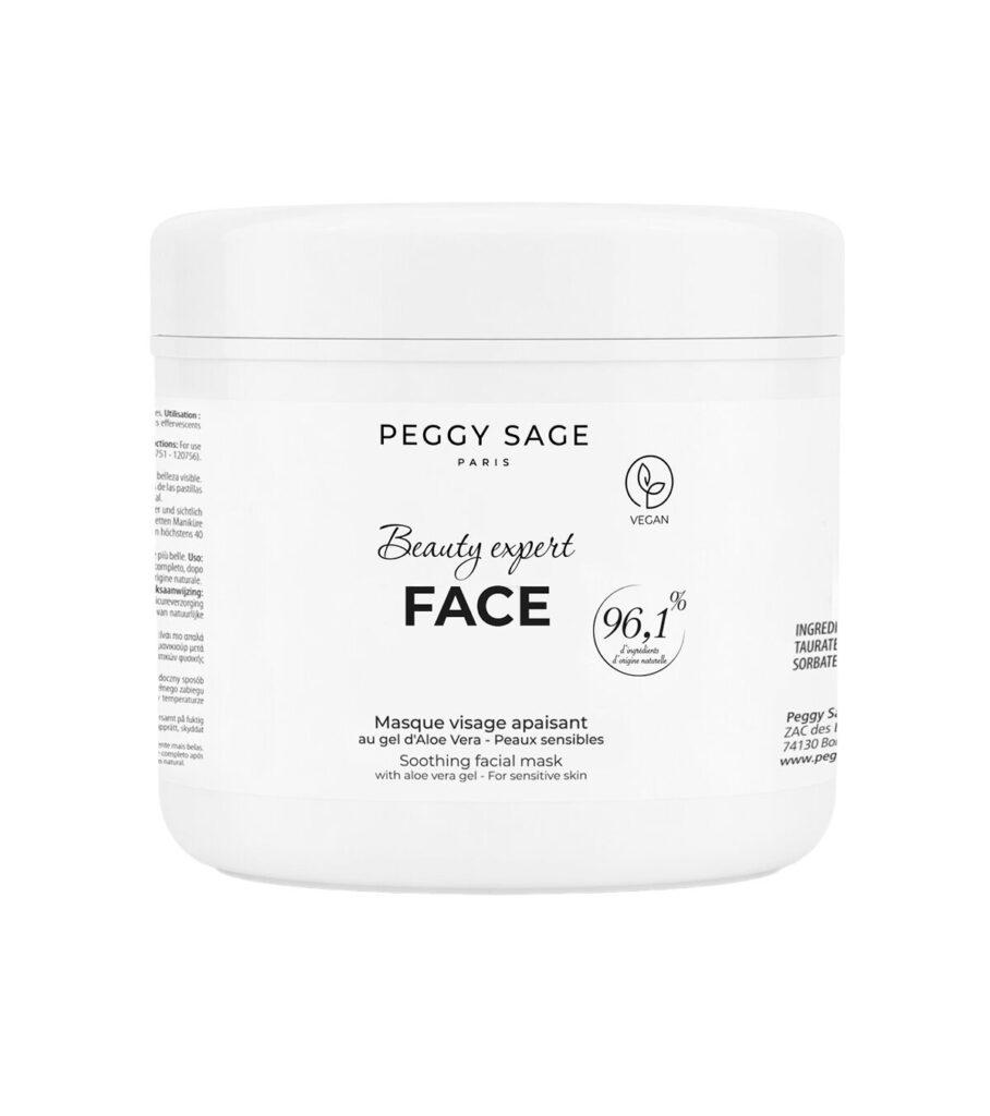 White Peggy Sage Paris jar for the Beauty expert FACE soothing facial mask (aloe vera), for sensitive skin