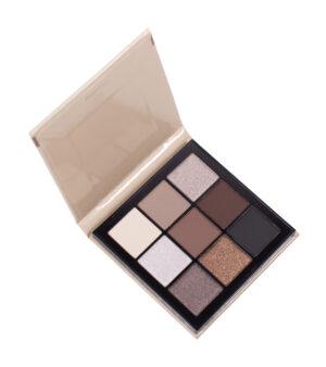 840376-2 | ATE Bordeaux Neutral eyeshadow palette with a 3x3 grid of beige, taupe, and brown shades in a beige case.